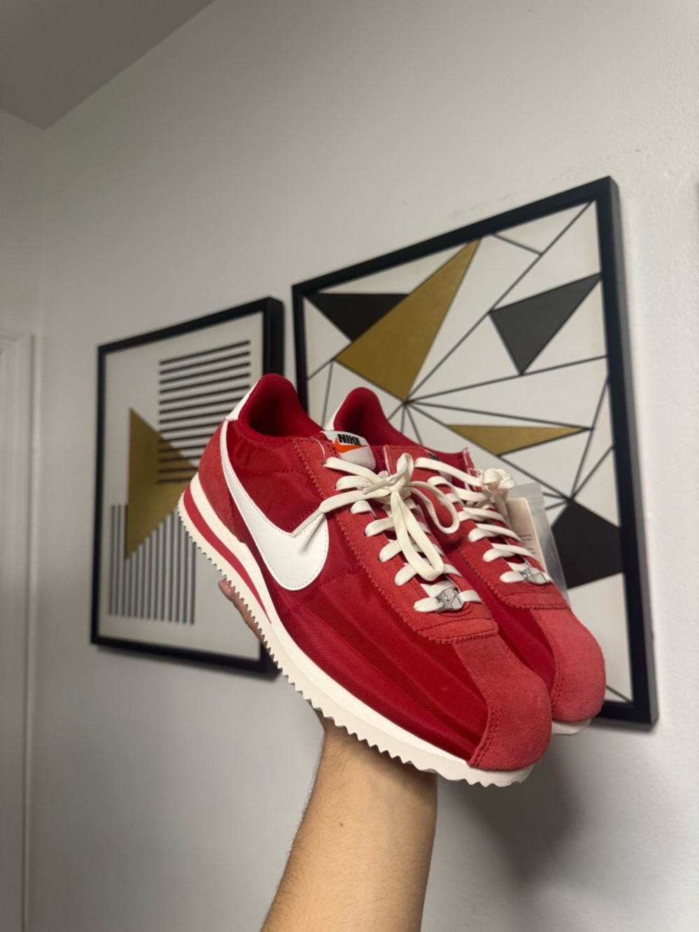 Nike Red and White Cortez Sneakers